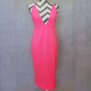 Neon Pink Midi Dress